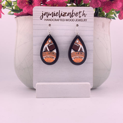 Build Your Own Football Spirit Earrings - Custom School Colors