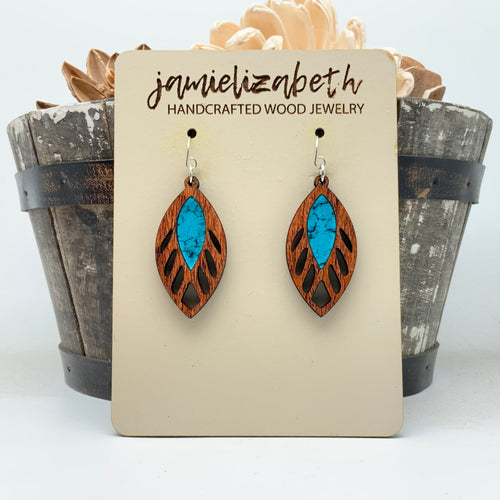 Mesquite Masterpiece with Turquoise - Earrings  (Vault)
