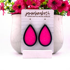 Backwoods Barbie Sparkle Teardrop Earrings, large, shown in black wood