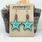 Aqua Spectacular Starfish Earrings  (Vault)