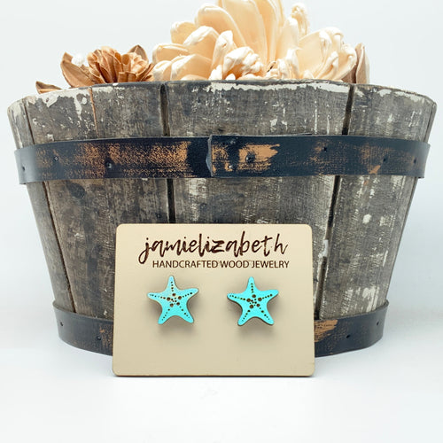 Aqua Spectacular Starfish Earrings  (Vault)