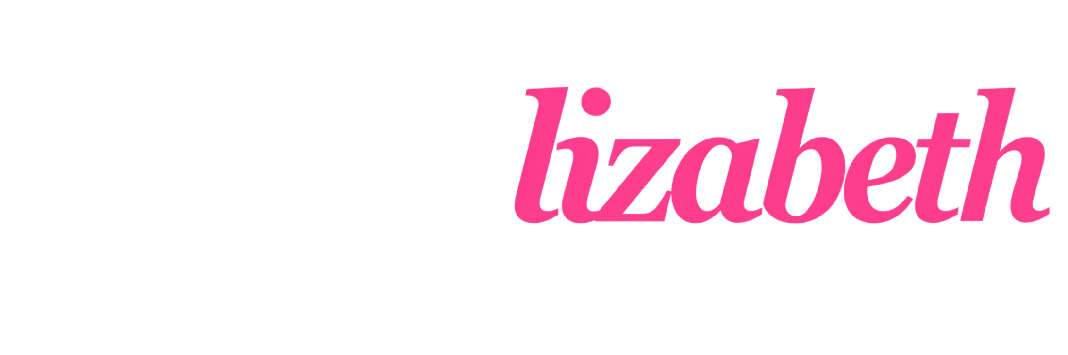 Jamielizabeth logo in white and pink for dark backgrounds