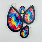 Rainbow Rush Earrings shown in black wood