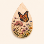 Wildseed Monarch Meadow maple teardrop earring design
