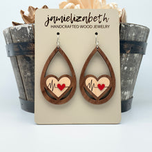 Load image into Gallery viewer, Nurse Heartbeat Teardrop - Earrings (Vault)
