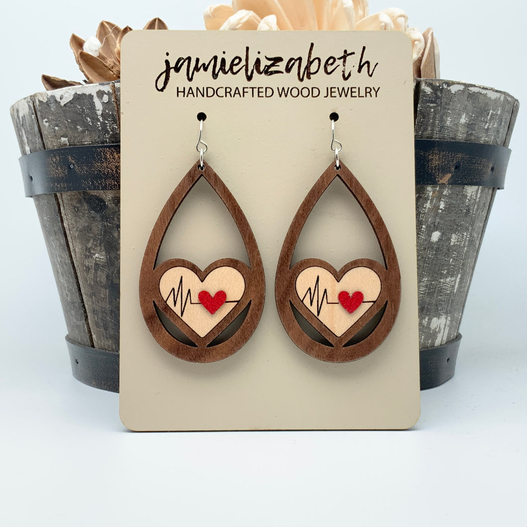Nurse Heartbeat Teardrop - Earrings (Vault)