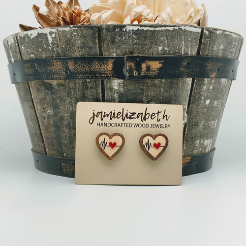 Nurses Heartbeat Studs- Earrings