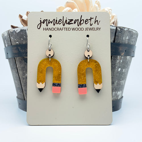 Rainbow Teacher Pencil - Earrings (Vault)