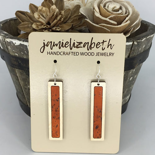 Orange Cork Earrings