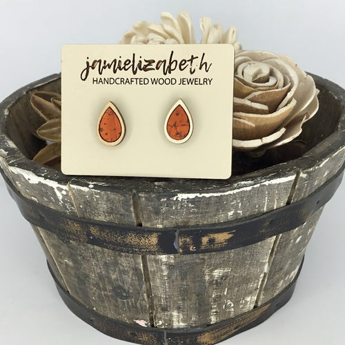 Orange Cork Earrings