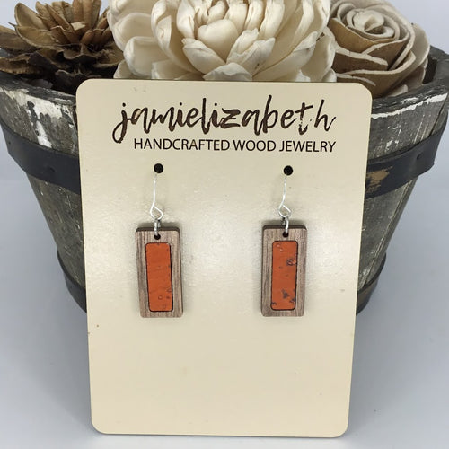 Orange Cork Earrings