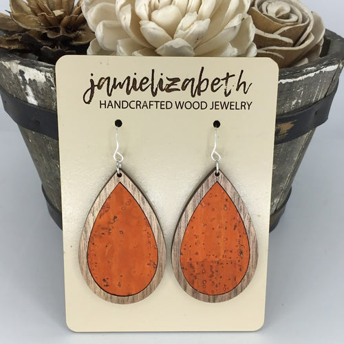 Orange Cork Earrings