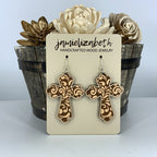 Filagree Pattern Cross Earrings or Necklace