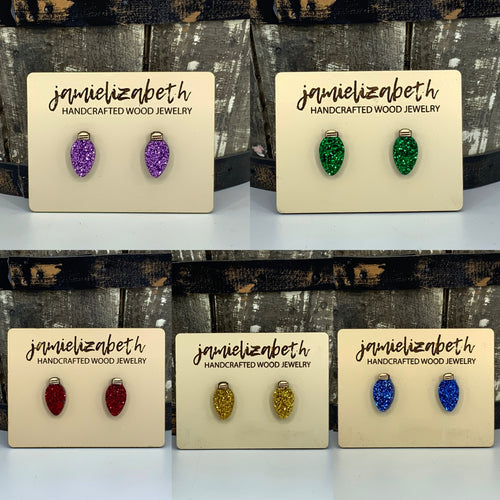 Glittery Christmas Light Studs (Singles or 5 pack) (Vault)
