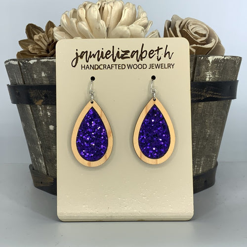 Purple Chunky Glitter Earrings