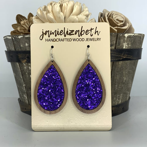 Purple Chunky Glitter Earrings