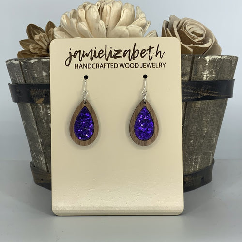 Purple Chunky Glitter Earrings