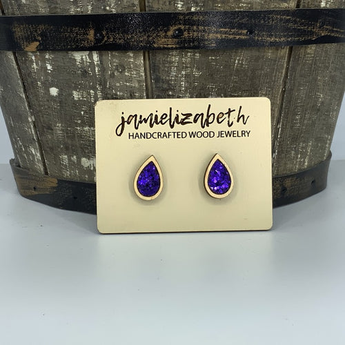 Purple Chunky Glitter Earrings