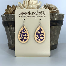 Load image into Gallery viewer, Purple Glitter Pawprint Earrings
