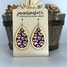 Load image into Gallery viewer, Purple Glitter Pawprint Earrings

