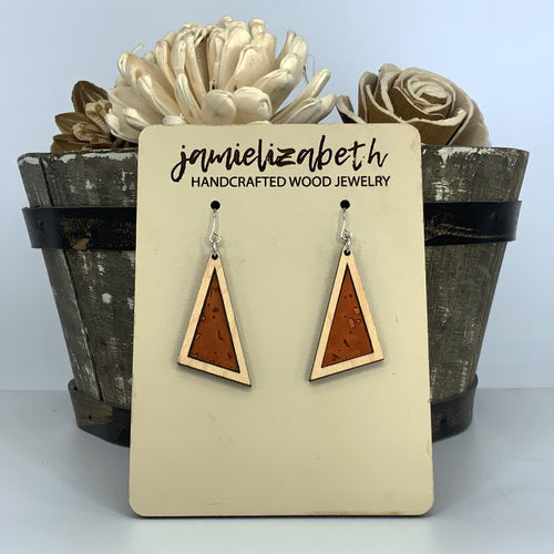 Orange Cork Earrings