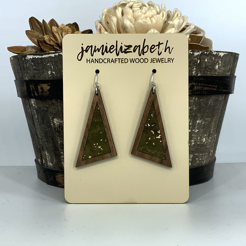 Olive Green Cork Earrings