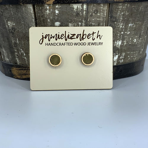 Olive Green Cork Earrings