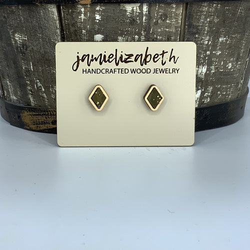 Olive Green Cork Earrings