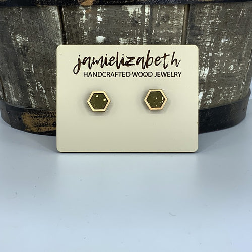 Olive Green Cork Earrings