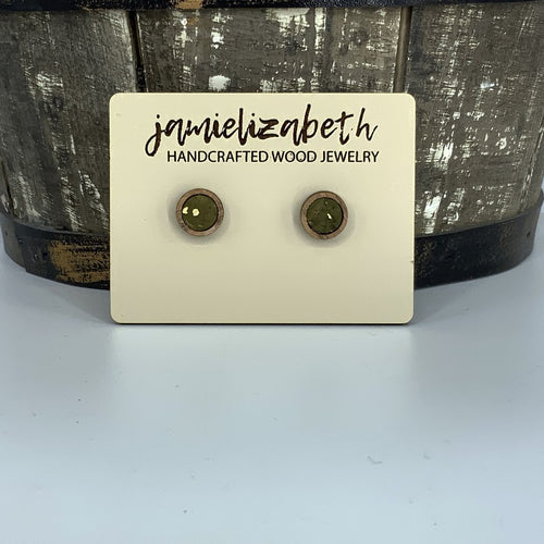 Olive Green Cork Earrings