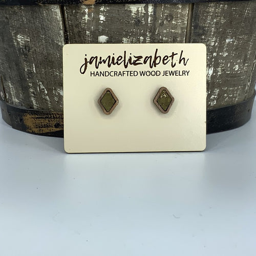 Olive Green Cork Earrings