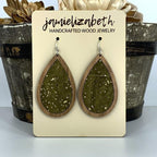 Olive Green Cork Earrings