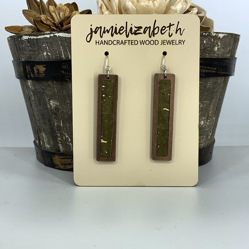 Olive Green Cork Earrings