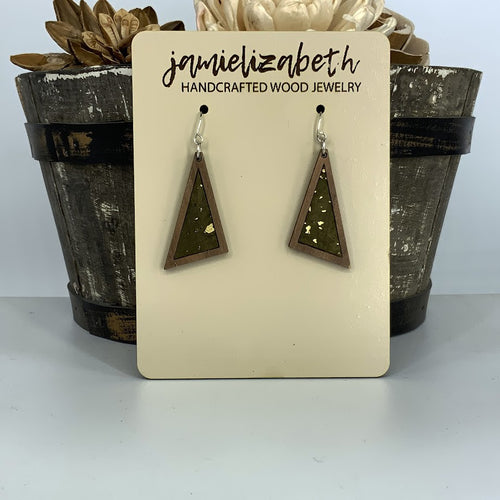 Olive Green Cork Earrings