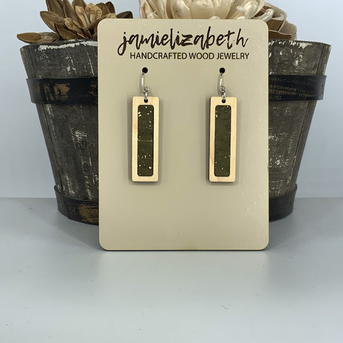 Olive Green Cork Earrings