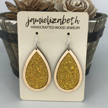 *Gold Shattered Glass - Earrings (Vault) Add scallops and chandeliers