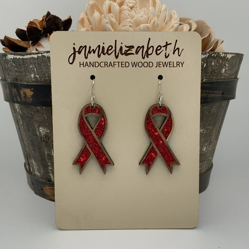 Red Ribbon Awareness Earrings