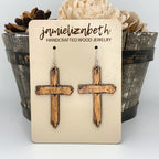 Old Rustic Cross Earrings or Necklace