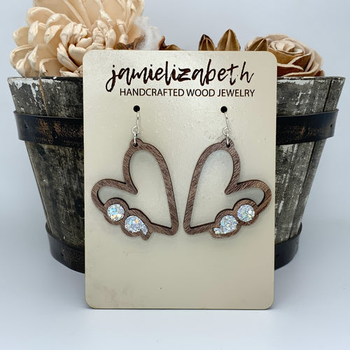 Semicolon Hearts Shattered Glass Glitter (Mental Health Awareness)
