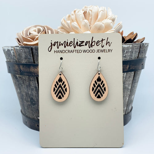 Mountain Geo Wood Teardrops or Necklace   *Vault