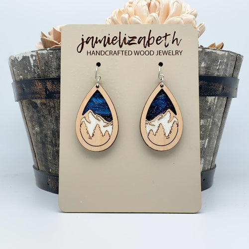 Snowy Mountains - Starry Skies - Teardrops or Necklace    *Vault