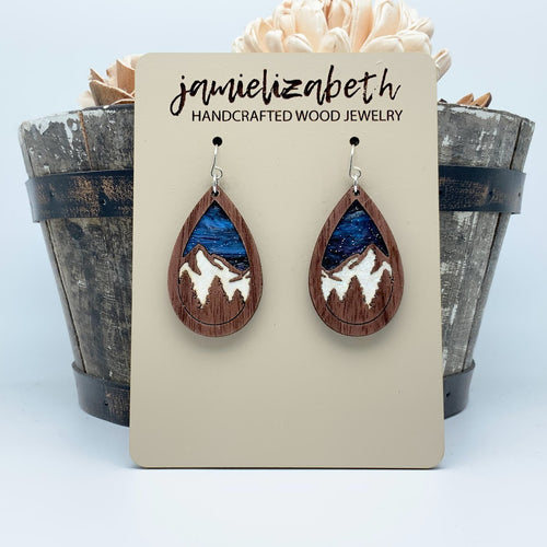 Snowy Mountains - Starry Skies - Teardrops or Necklace    *Vault