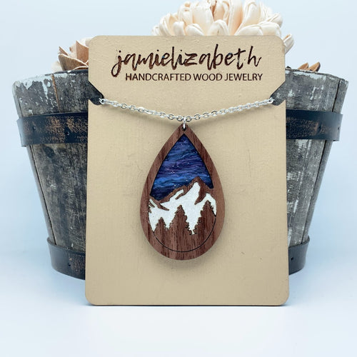 Snowy Mountains - Starry Skies - Teardrops or Necklace    *Vault