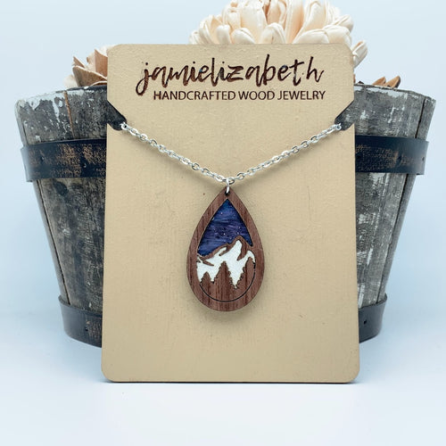 Snowy Mountains - Starry Skies - Teardrops or Necklace    *Vault