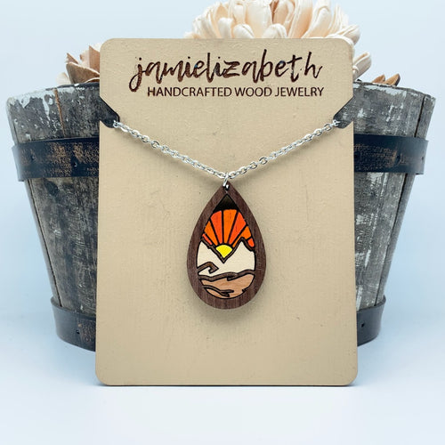 Desert Mountain Wood Teardrops or Necklace   *Vault