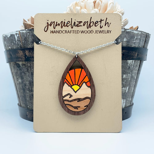 Desert Mountain Wood Teardrops or Necklace   *Vault