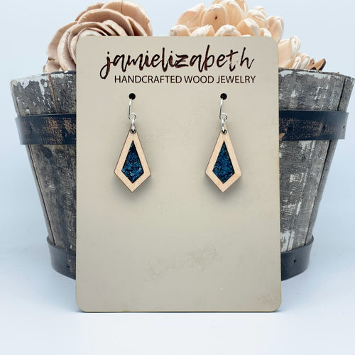 Dark Teal Glitter Earrings or Necklace (Vault)