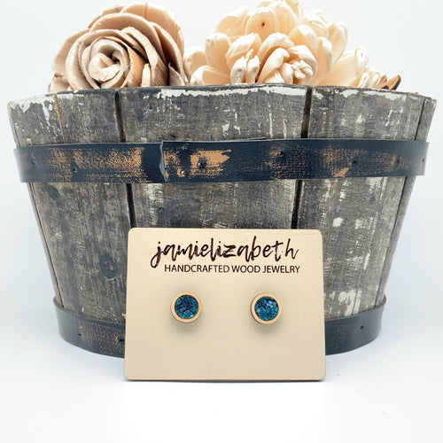 Dark Teal Glitter Earrings or Necklace (Vault)