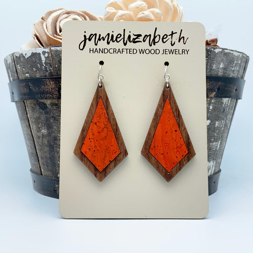 Orange Cork Earrings