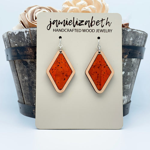 Orange Cork Earrings